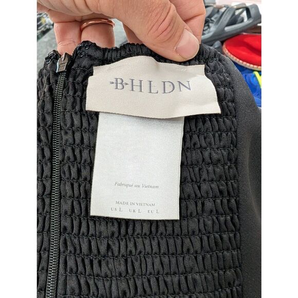 BHLDN Catarina Crepe Maxi Dress women's large black square neck Anthropologie - Picture 10 of 11